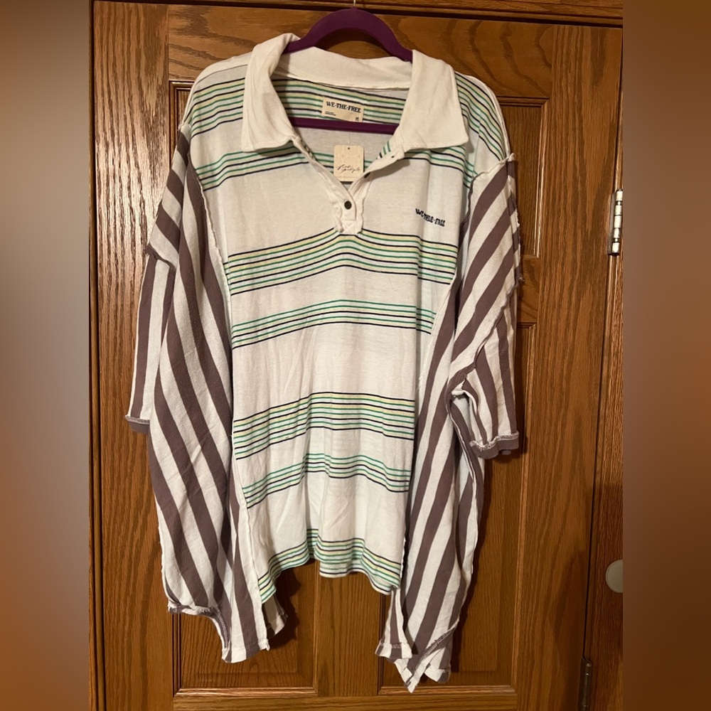 NWT New We the Free Schools out Polo top t shirt striped medium m $108